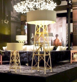 Construction vloerlamp Large, wit/hout