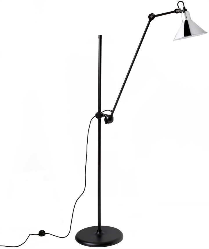 Lampe Gras No 215 vloerlamp, zwart/chroom