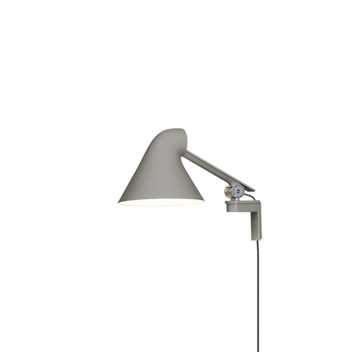 NJP wandlamp met korte arm 3000K, licht alu grijs
