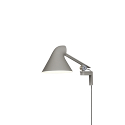 NJP wandlamp met korte arm 3000K, licht alu grijs