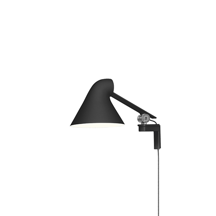 NJP wandlamp met korte arm, zwart
