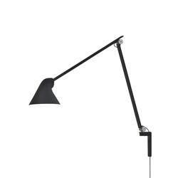 NJP wandlamp met lange arm, zwart