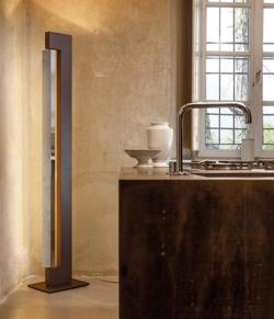 Ara Led vloerlamp, mokka/glans