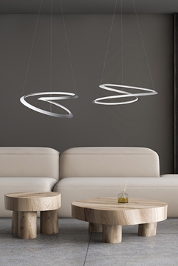 Kepler Petite down hanglamp, wit