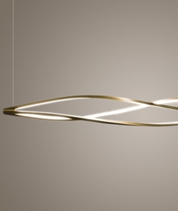 In the wind horizontal hanglamp, goudkleurig