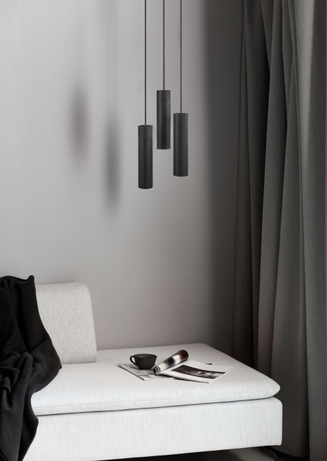 Tilo 3-spot hanglamp, zwart