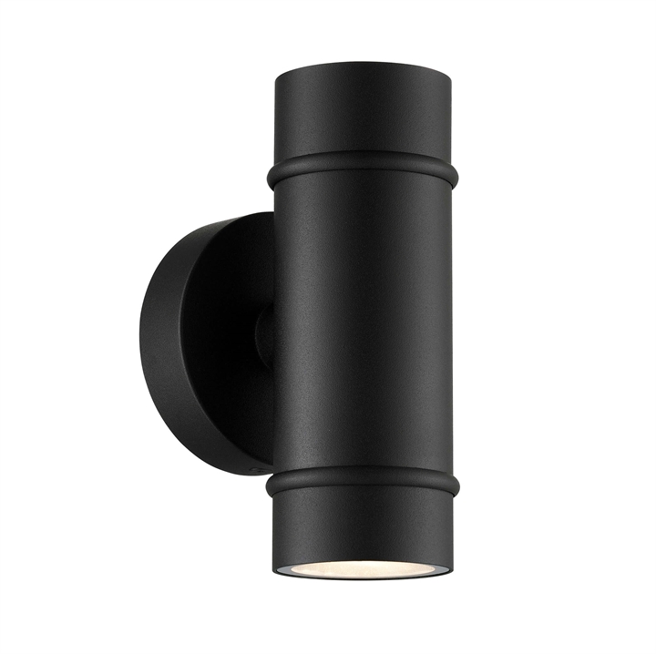 Artilus dubbele buitenwandlamp, zwart