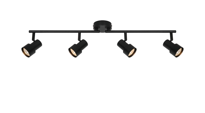 Boston 4-Rail plafondlamp, zwart