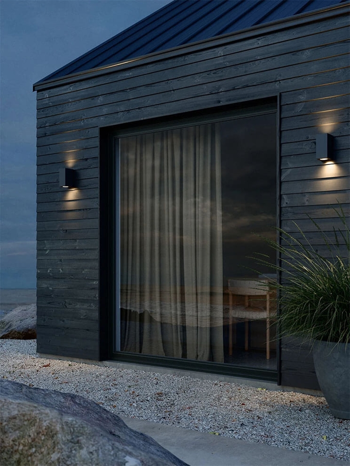 Canto Maxi Kubi 2 buiten wandlamp, seaside zwart