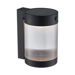 Coupar Solar wandlamp m/solarpaneel, zwart