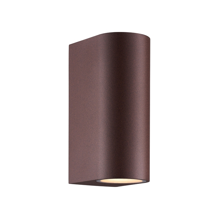 Dion double buiten wandlamp, roest