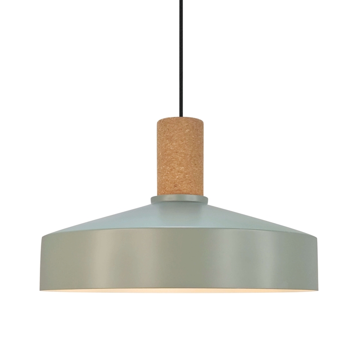 Elvas cork hanglamp, dusty green