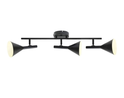 Kelvis 3-spot plafondlamp, zwart