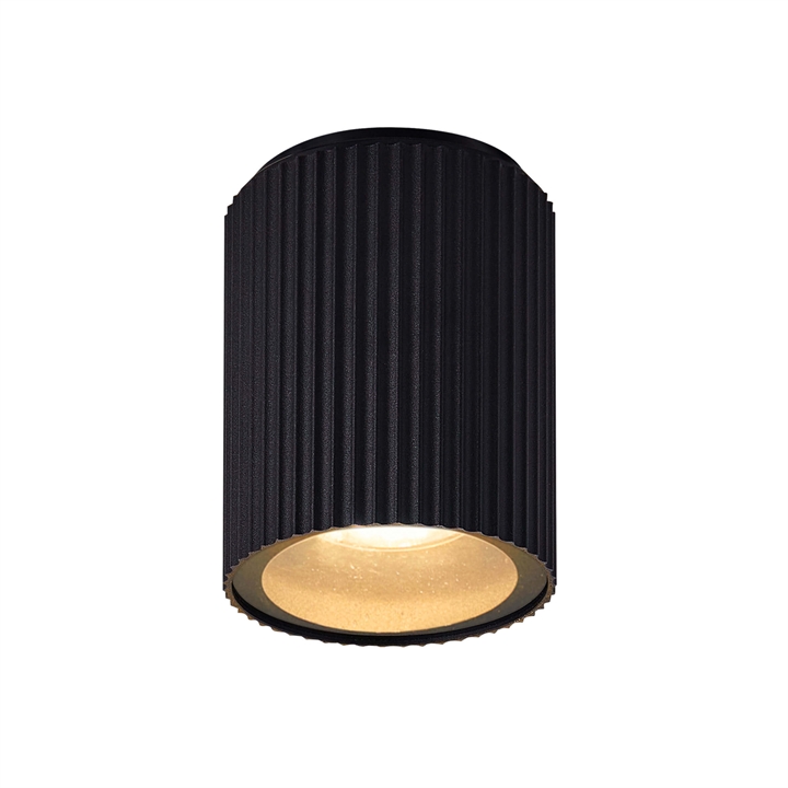 Kyklop Ripple buitenplafondlamp, zwart