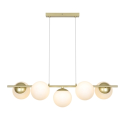 Lilly 5-spot hanglamp, messing