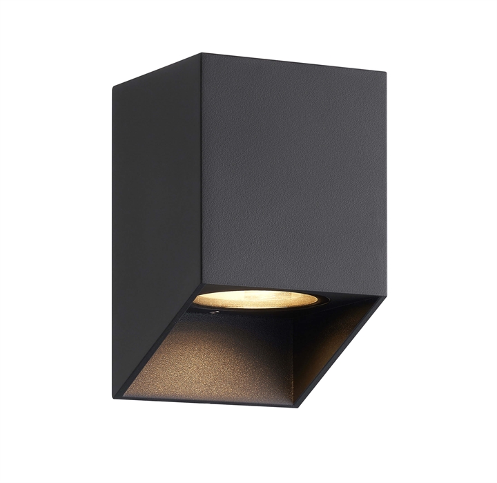 Nico Square 12 buiten wandlamp, zwart