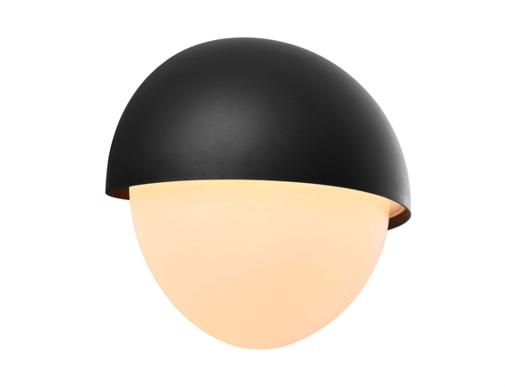 Scorpius Round buiten wandlamp, zwart kunststof