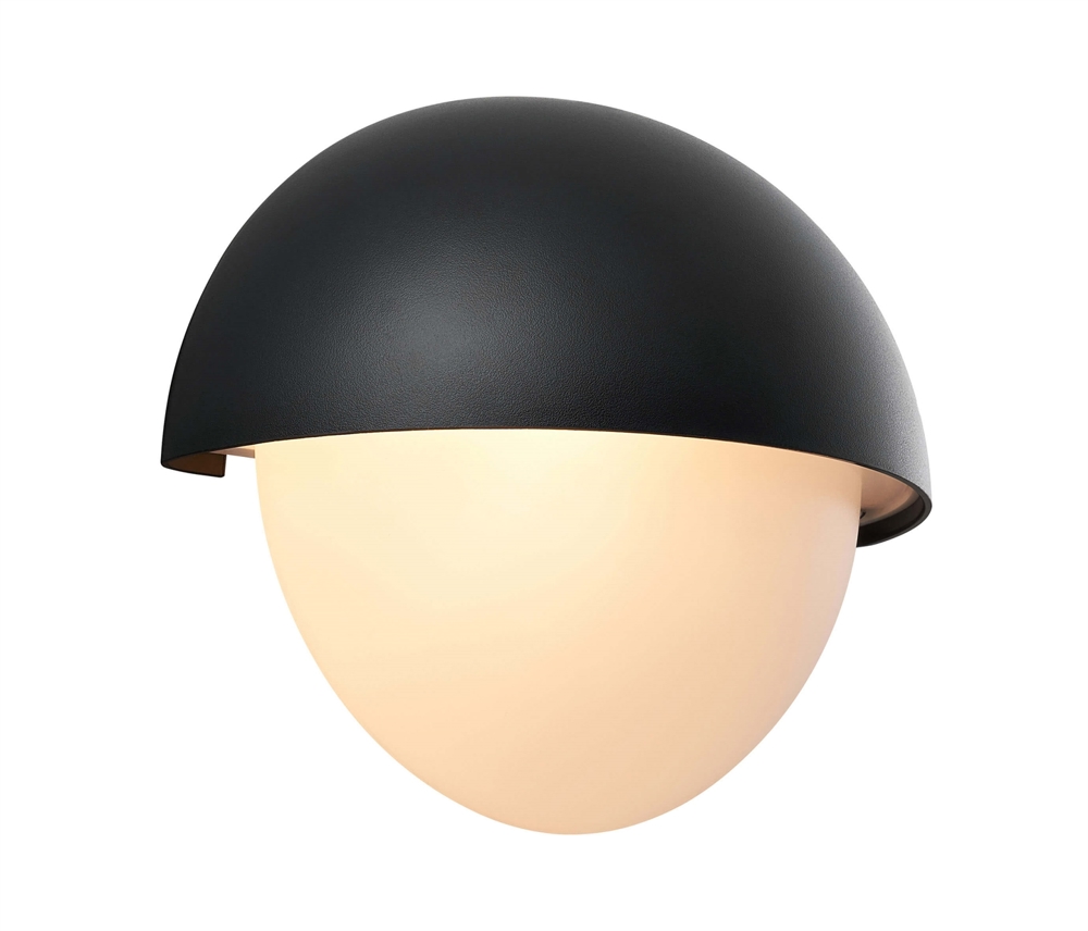 Scorpius Maxi Round buiten wandlamp, zwart kunststof