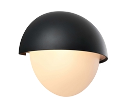 Scorpius Maxi Round buiten wandlamp, zwart kunststof