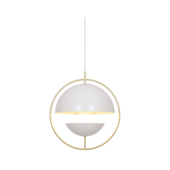 Tavia hanglamp, messing/wit