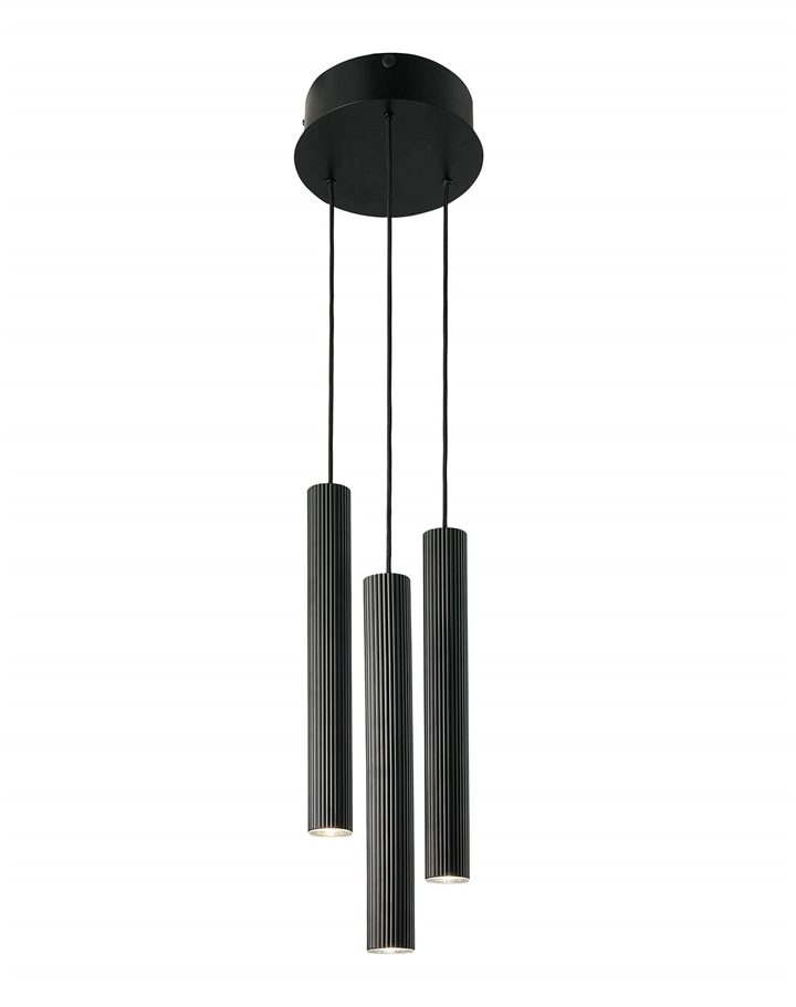 Vico 3-Rondel hanglamp, zwart