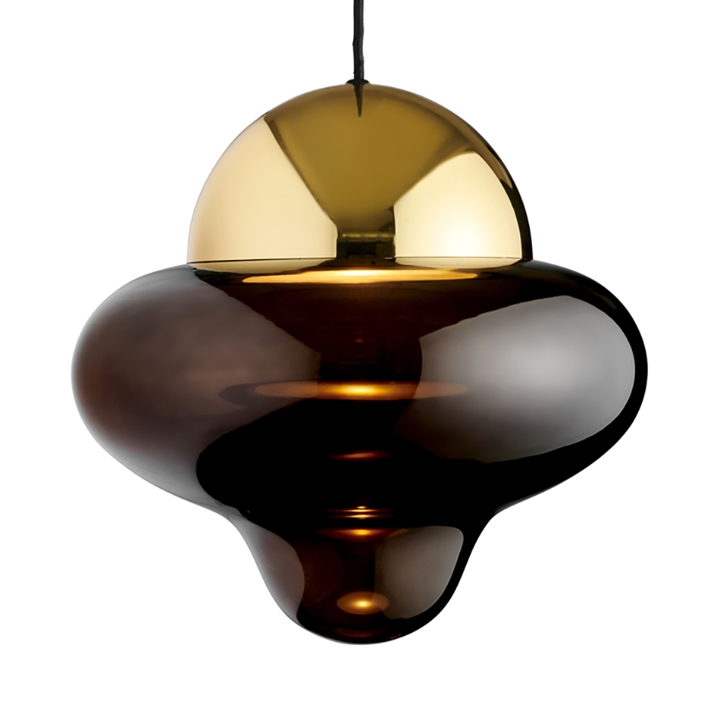 Nutty XL hanglamp, bruin/goud