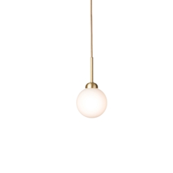 Apiales 1 hanglamp, geborsteld messing/opaal