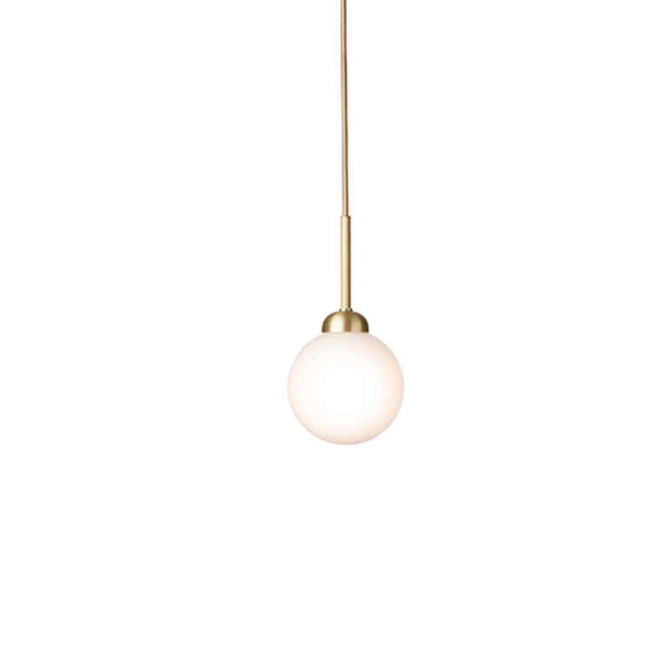 Apiales 1 hanglamp, geborsteld messing/opal