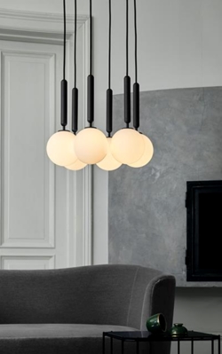 Miira 6 hanglamp, grijs/opaal