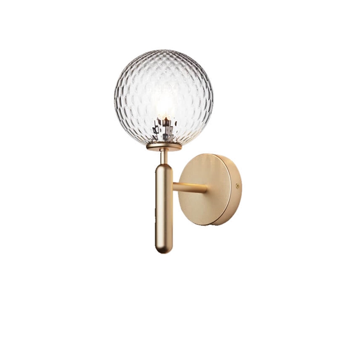 Miira wandlamp, messing/helder