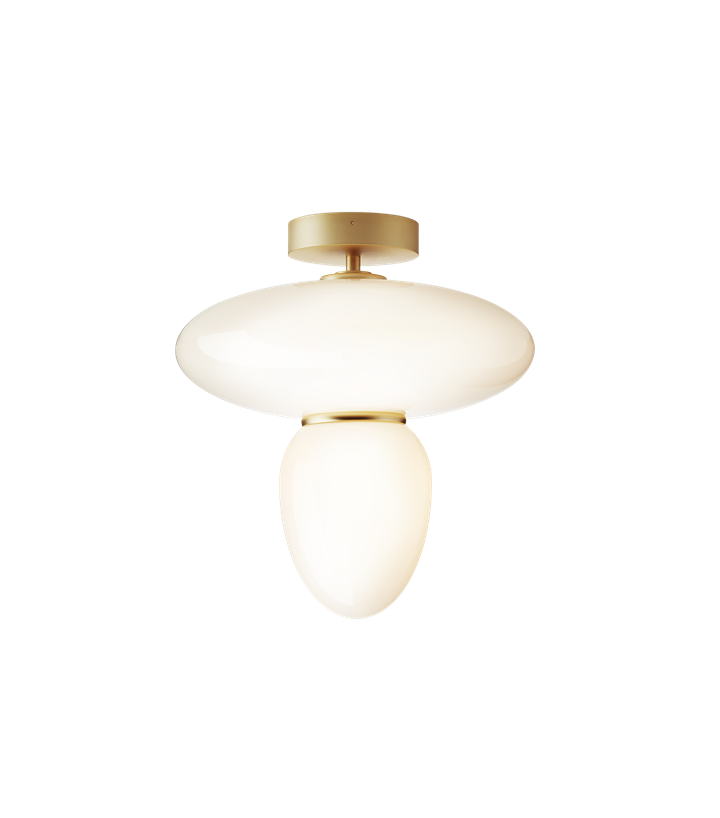 Rizzatto 42 plafondlamp, satin brass/opal