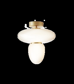 Rizzatto 42 plafondlamp, satin brass/opal