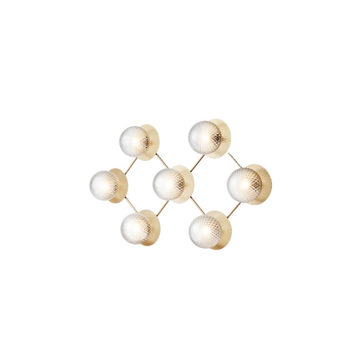 Liila 7 wandlamp / plafondlamp, nordic goud/helder