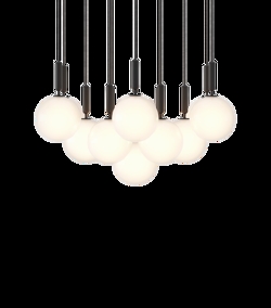 Miira 13 Large hanglamp, grijs/opaal