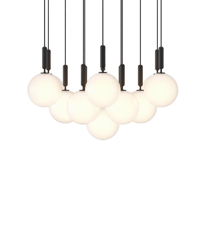 Miira 13 Large hanglamp, grijs/opaal