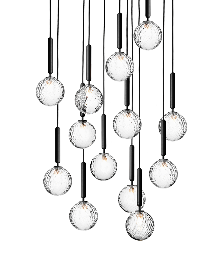 Miira 13 hanglamp, grijs/helder