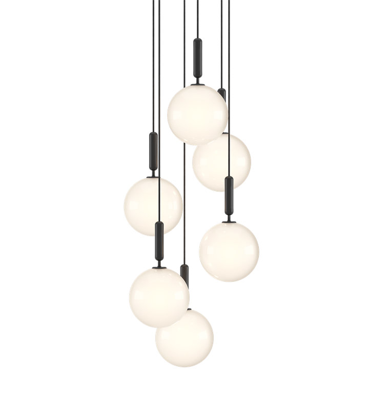 Miira 6 Large hanglamp, grijs/opaal