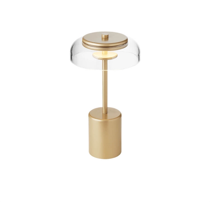 Blossi tafellamp / batterijlamp mini draagbaar, nordic goud/helder