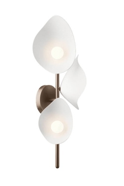 Florii 3 wandlamp, donker brons/wit