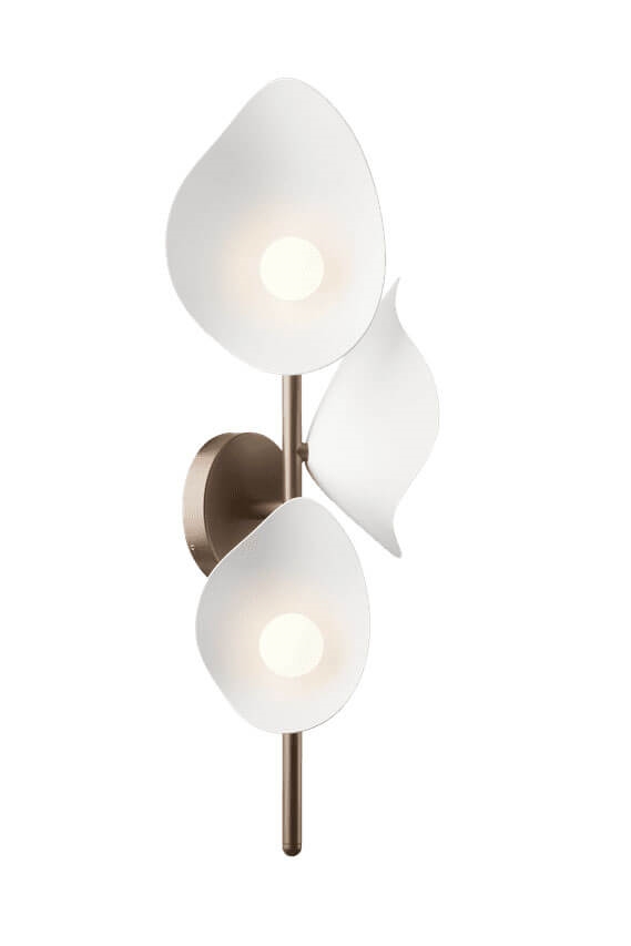 Florii 3 wandlamp, donker brons/wit