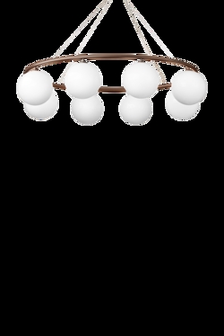 Miira 8 Oval kroonluchter, donker brons/opal