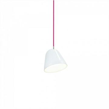 Tilt S hanglamp Ø18, wit/roze