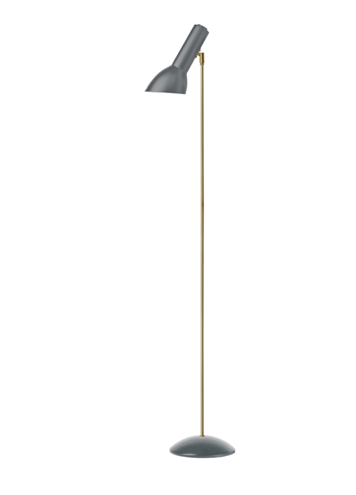 Oblique Vloerlamp Messing, vuursteen grijs