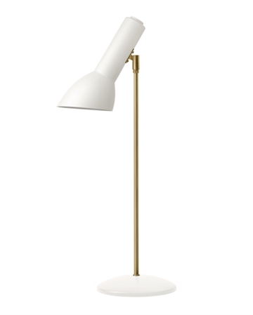 Oblique Tafellamp Messing, Wit mat