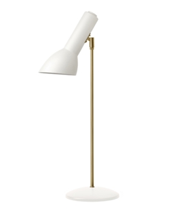 Oblique Tafellamp Messing, Wit mat