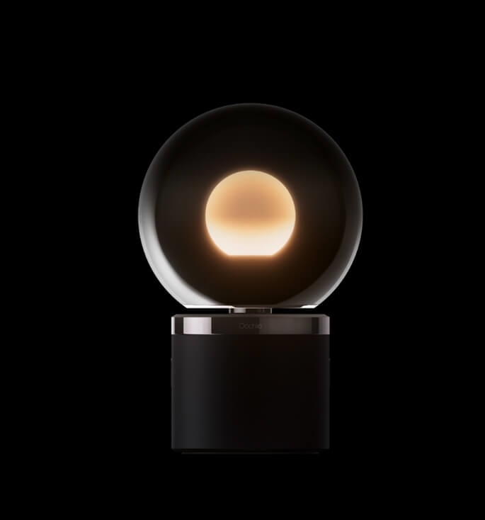  Occhio Luna Pura batterijlamp, dark chrome