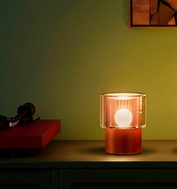 Occhio Era Lusso R batterijlamp, rosso, air, rose gold mesh