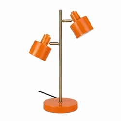 Ocean tafellamp m/2 kappen, oranje/messing