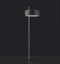 1953 - 343 vloerlamp, satijngoud/zwart