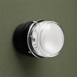 Fresnel wandlamp / plafondlamp, zwart